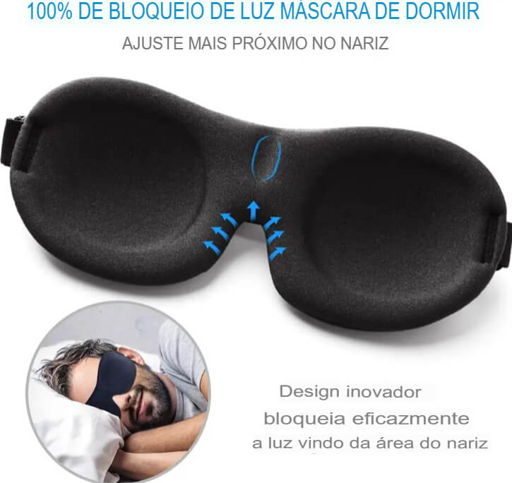 Máscara de Dormir 3D com Memory Foam para Sombreamento Natural